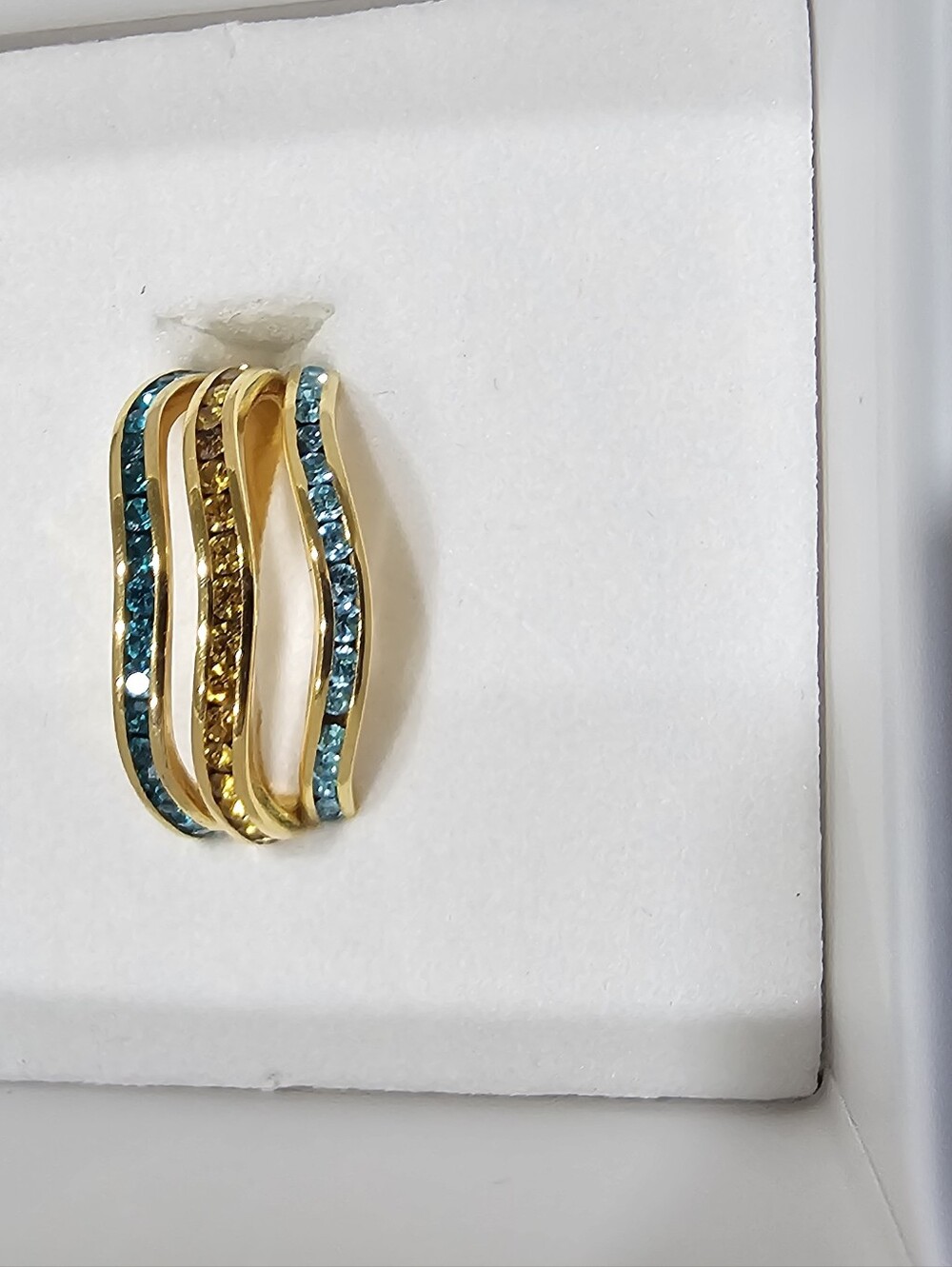 Stackable Wave Rings Size 8 18k Gold Over Silver